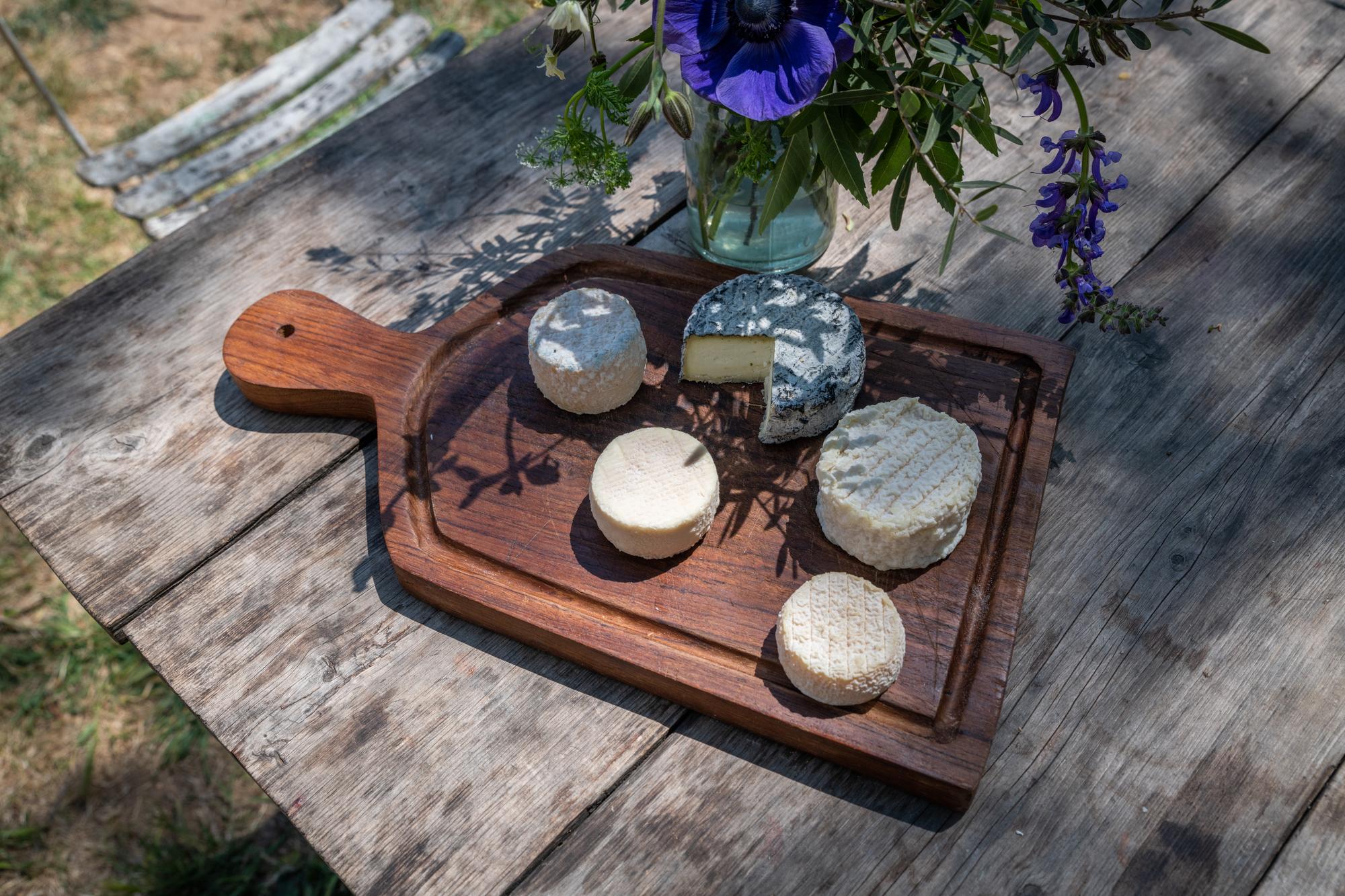 sery i fermentowane dodatki na desce